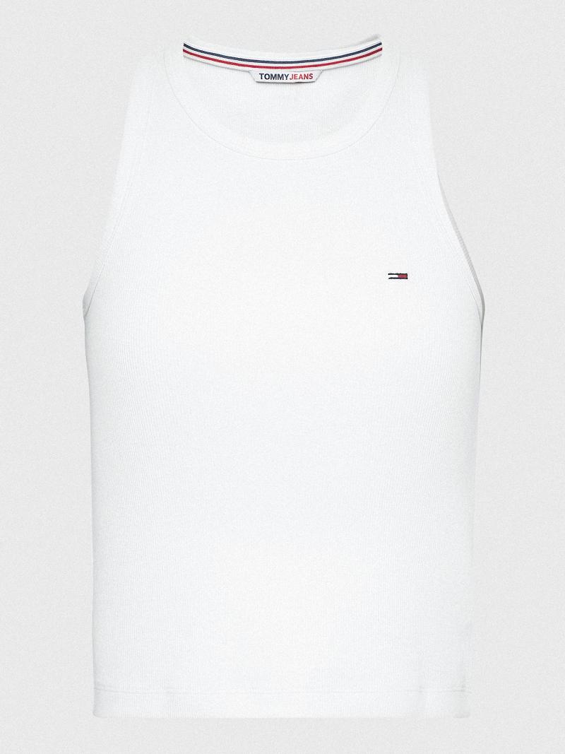 Tops Tommy Hilfiger Ribbed Tank Blancos | MX_W21504