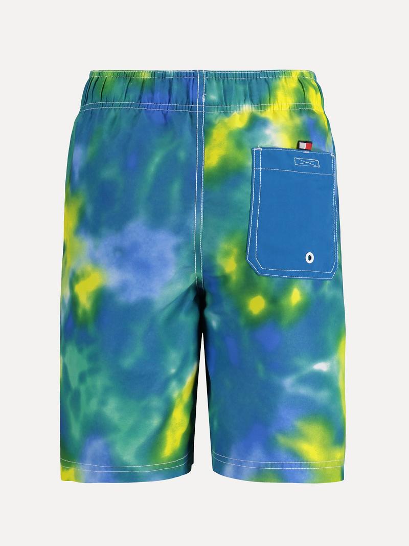 Trajes De Baño Tommy Hilfiger Big Tie-Dye Trunk Azules | MX_B2146