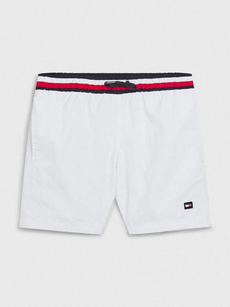 Trajes De Baño Tommy Hilfiger Flag Stripe Trunk Blancos | MX_B2147