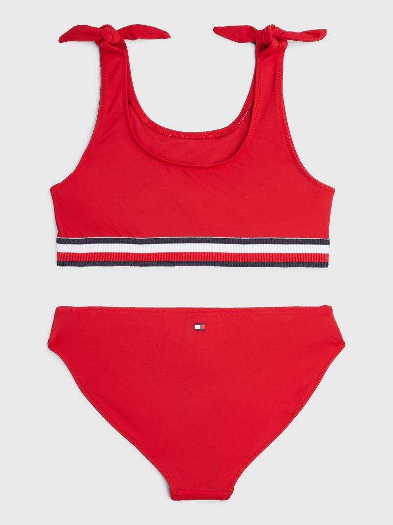 Trajes De Baño Tommy Hilfiger Flag Stripe Set Rojos | MX_G1219