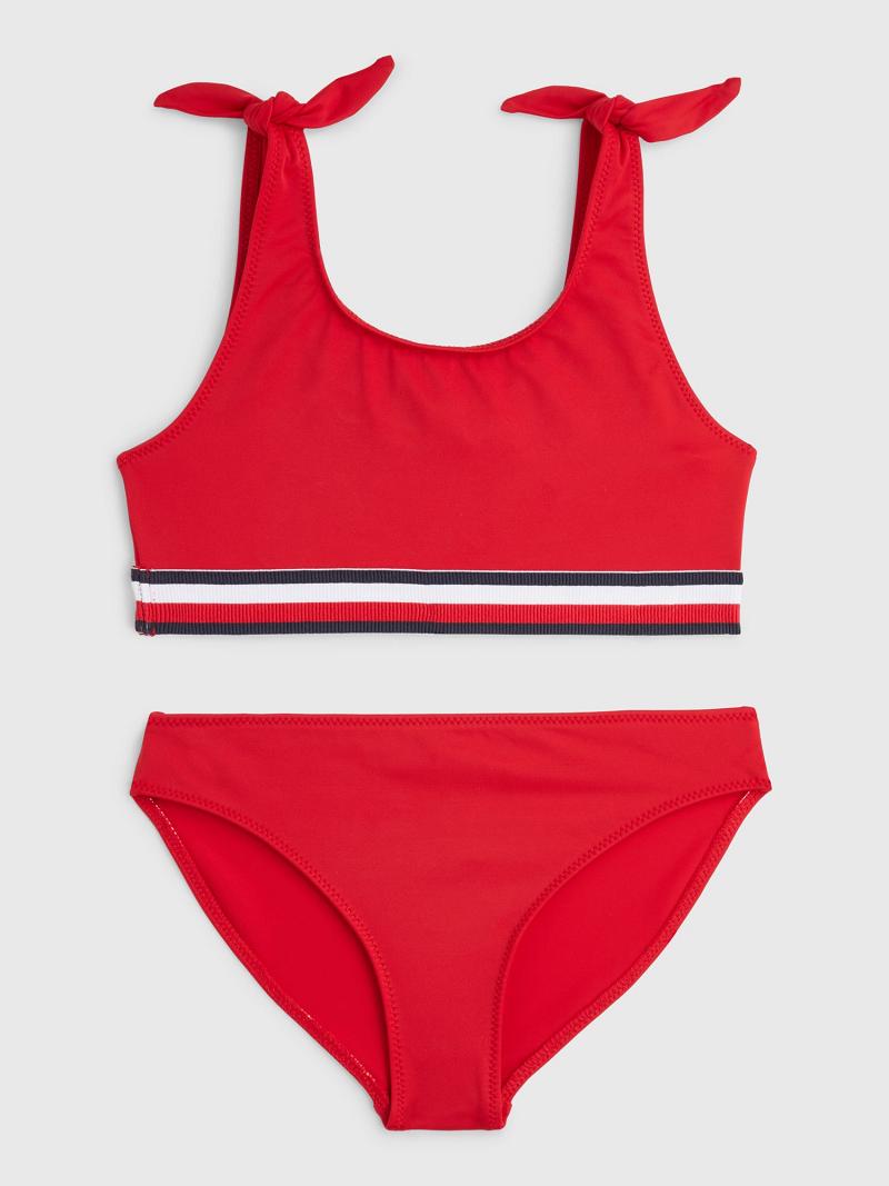 Trajes De Baño Tommy Hilfiger Flag Stripe Set Rojos | MX_G1219