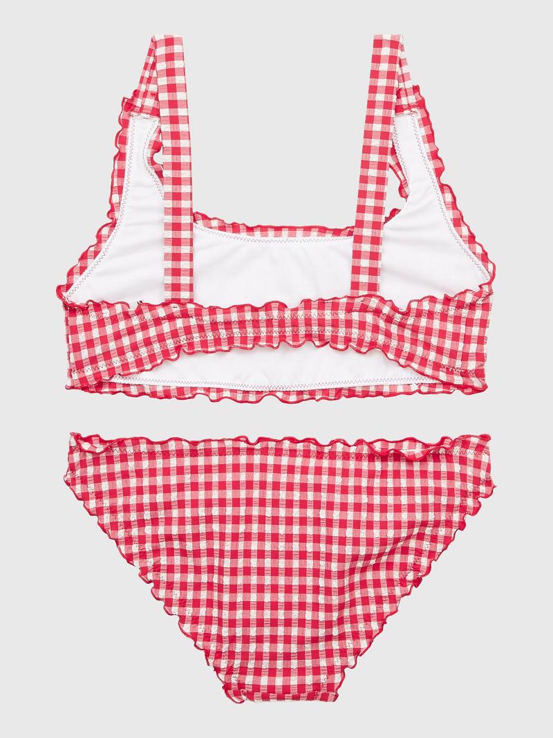 Trajes De Baño Tommy Hilfiger Gingham Bralette Set Rojos | MX_G1220