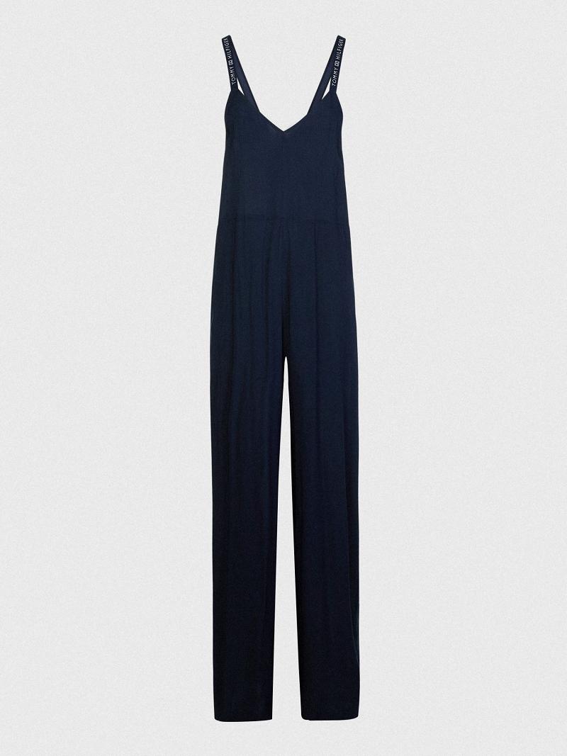 Trajes De Baño Tommy Hilfiger Logo Cover-Up Jumpsuit Azul Marino | MX_W21423