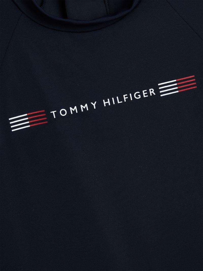 Trajes De Baño Tommy Hilfiger Logo Rashguard Azules | MX_G1222