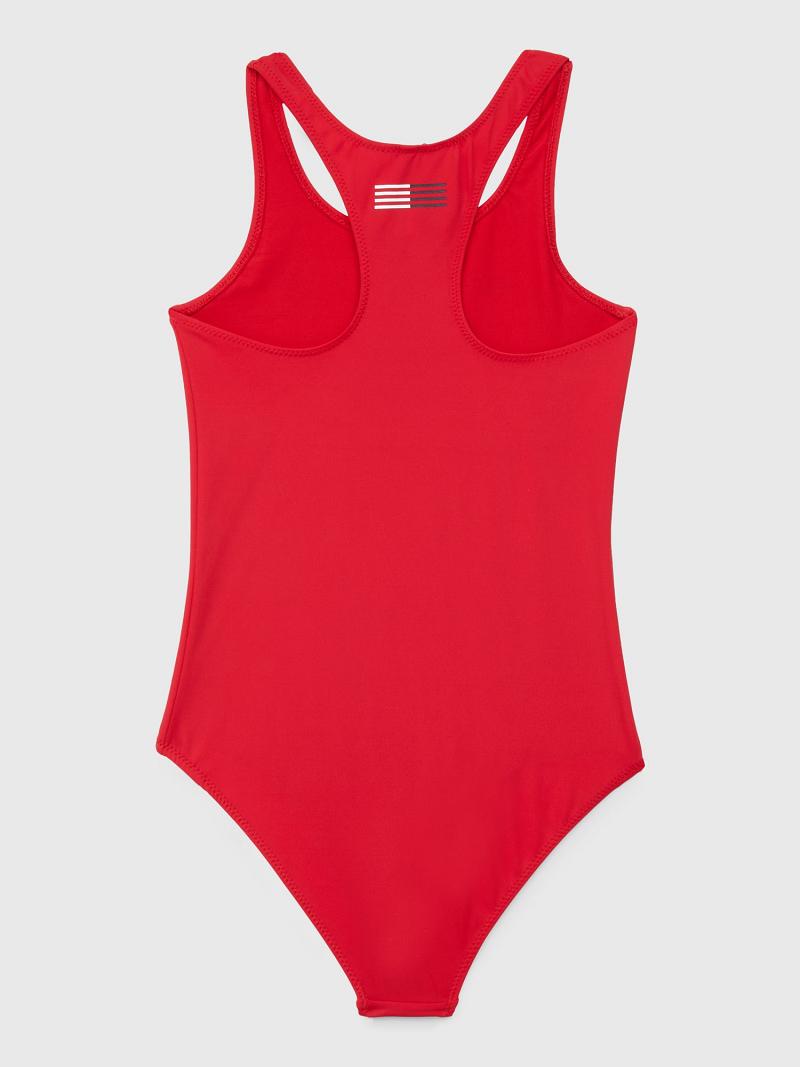 Trajes De Baño Tommy Hilfiger Logo Swimsuit Rojos | MX_G1223