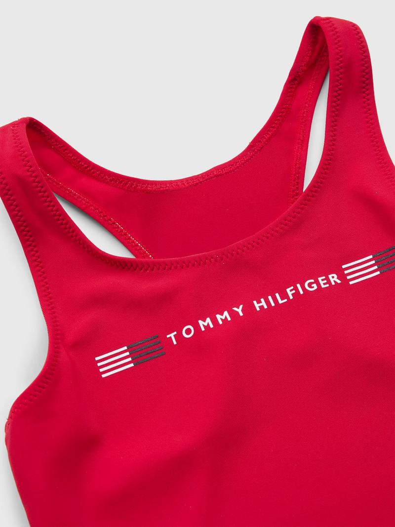 Trajes De Baño Tommy Hilfiger Logo Swimsuit Rojos | MX_G1223