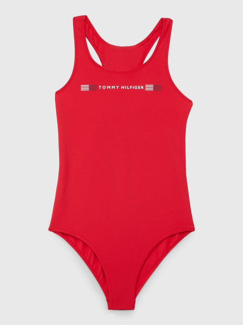 Trajes De Baño Tommy Hilfiger Logo Swimsuit Rojos | MX_G1223