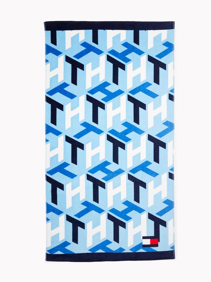 Trajes De Baño Tommy Hilfiger Monogram Beach Towel Azules | MX_M31102