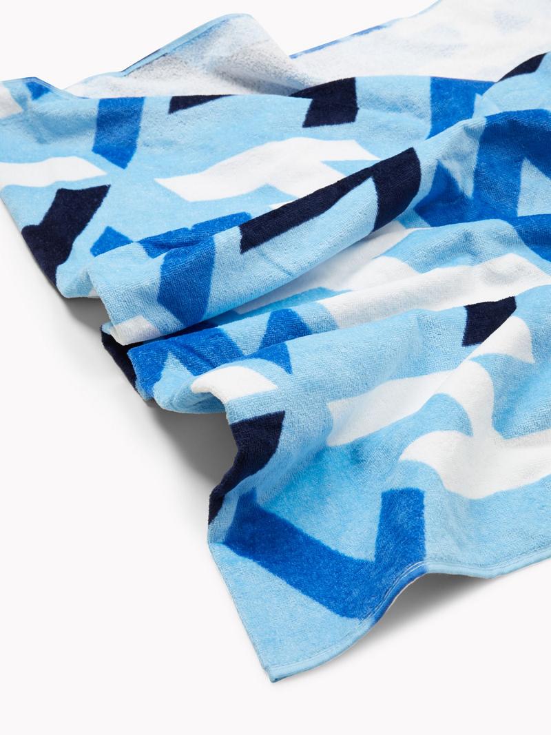 Trajes De Baño Tommy Hilfiger Monogram Beach Towel Azules | MX_W21425