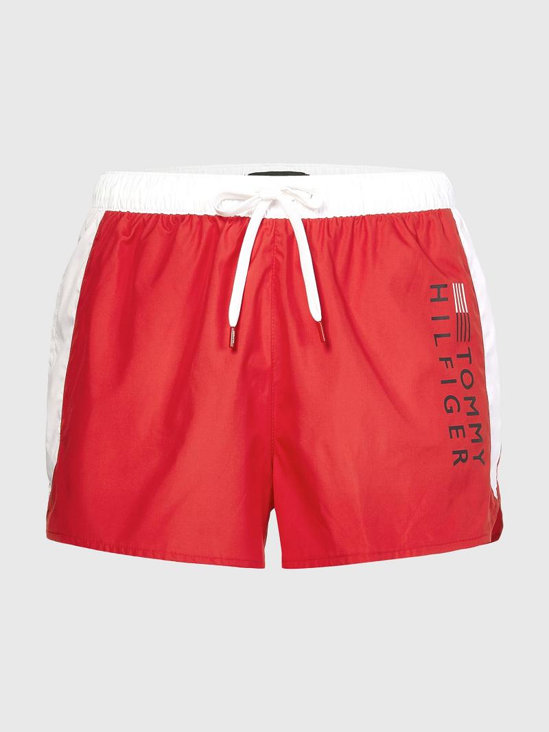 Trajes De Baño Tommy Hilfiger Regular fit hilfiger swim trunk Rojos Blancos | MX_M31107