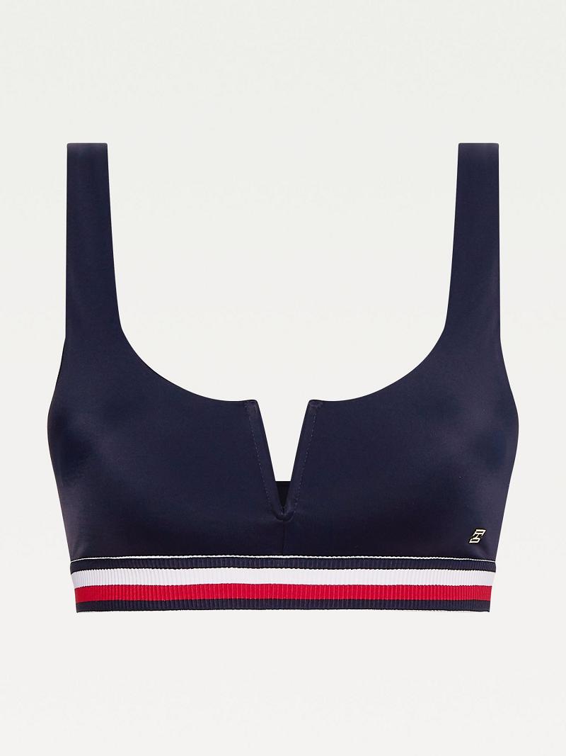 Trajes De Baño Tommy Hilfiger Stripe Bralette Top Azules | MX_W21429