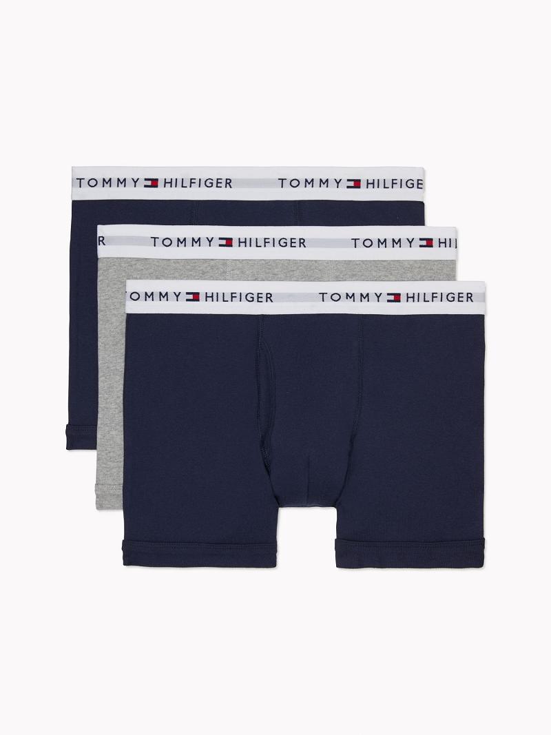 Trunks Tommy Hilfiger Algodon classics trunk 3pk Azul Marino Grises | MX_M31492