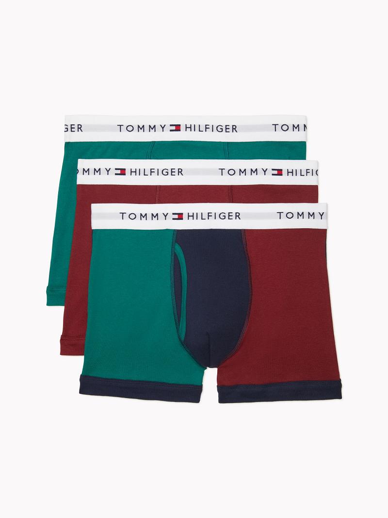 Trunks Tommy Hilfiger Algodon classics trunk 3pk Verdes Azul Marino Rojos | MX_M31498