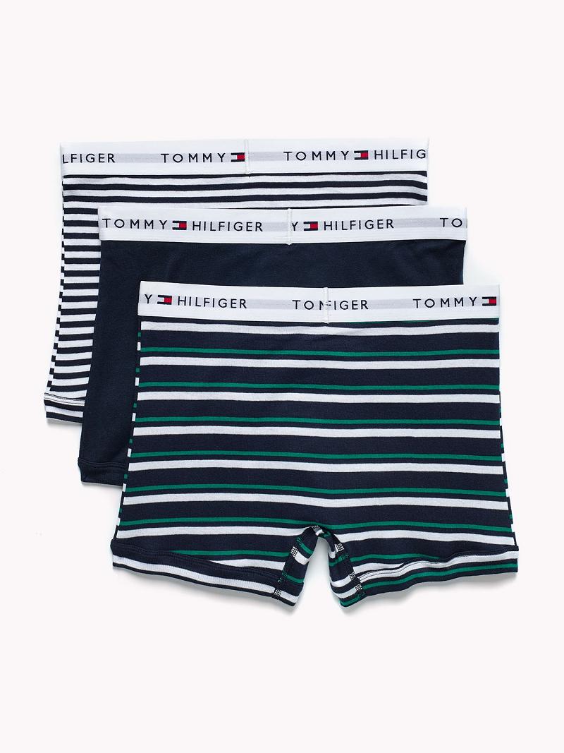 Trunks Tommy Hilfiger Algodon classics trunk 3pk Azul Marino Blancos Verdes | MX_M31499