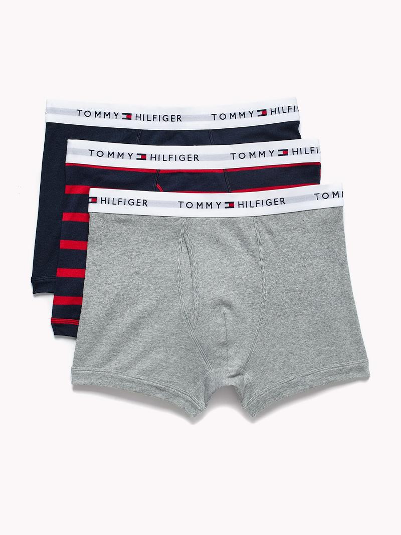 Trunks Tommy Hilfiger Algodon classics trunk 3pk Azul Marino Azules Rojos Grises | MX_M31502