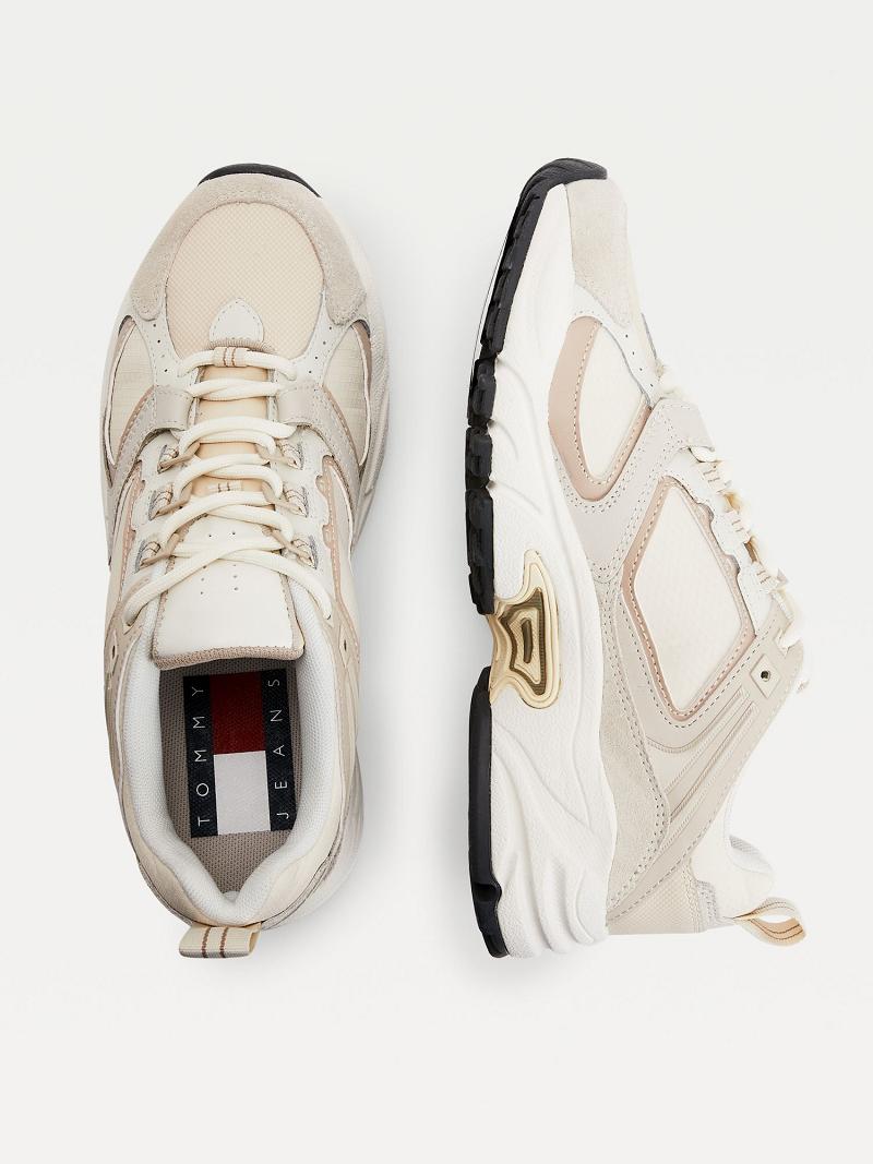 Zapatos Casuales Tommy Hilfiger Archive Varsity Runner Beige | MX_W21612