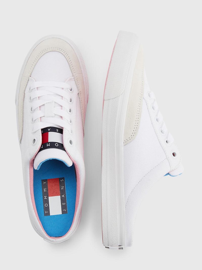 Zapatos Casuales Tommy Hilfiger Flag Mule Blancos | MX_W21587