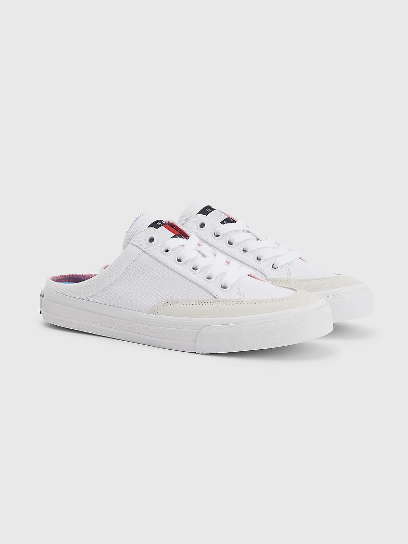 Zapatos Casuales Tommy Hilfiger Flag Mule Blancos | MX_W21587