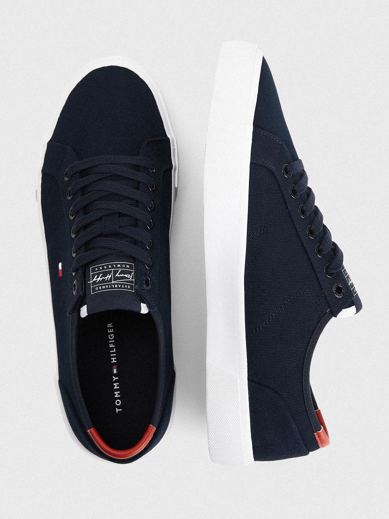 Zapatos Casuales Tommy Hilfiger Lona Azules | MX_M31655