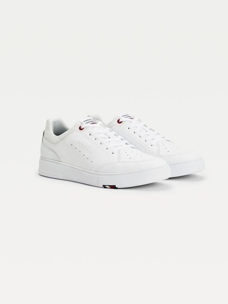 Zapatos Casuales Tommy Hilfiger Perforated leather Blancos | MX_M31672