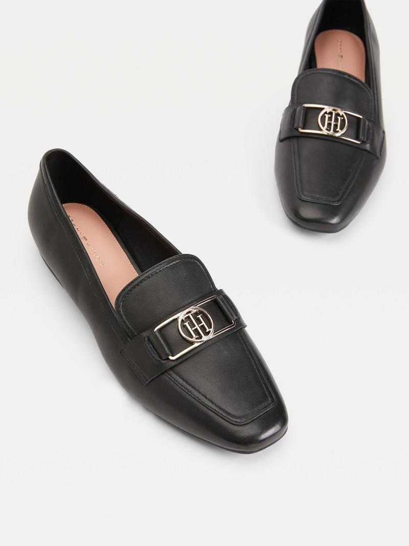 Zapatos Casuales Tommy Hilfiger TH Cuero Loafer Negros | MX_W21598