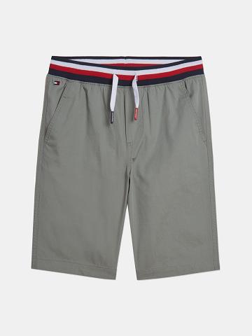 Bermudas Tommy Hilfiger Drawstring Cintura Grises | MX_B2096