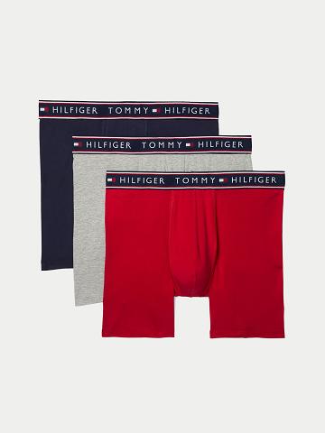 Boxer Briefs Tommy Hilfiger Algodon stretch boxer brief 3pk Rojos Grises Azul Marino | MX_M31593