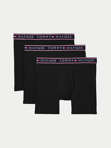 Boxer Briefs Tommy Hilfiger Algodon stretch boxer brief 3pk Negros | MX_M31594