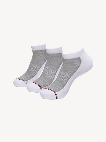 Calcetines Tommy Hilfiger Ankle 3PK Blancos Grises | MX_M31744