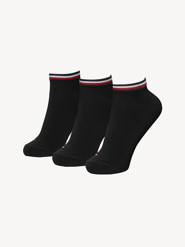 Calcetines Tommy Hilfiger Ankle 3PK Negros | MX_W21654