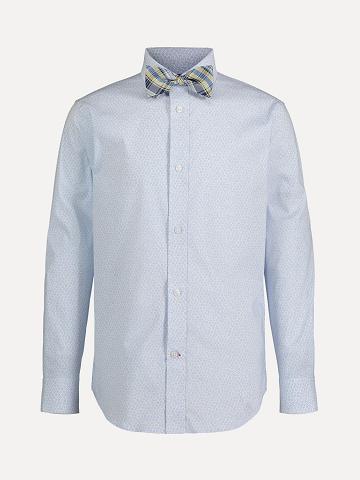 Camisas Tommy Hilfiger Big Floral and Bow Tie Set Azules | MX_B2074