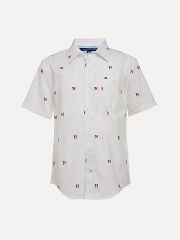 Camisas Tommy Hilfiger Big TH Corta-Sleeve Blancos | MX_B2076