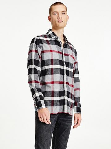 Camisas Tommy Hilfiger Check print overshirt Negros Multicolor | MX_M31236