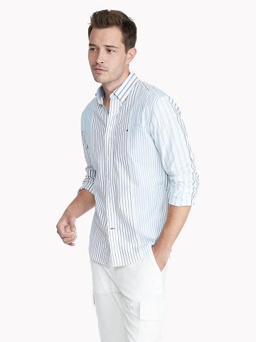 Camisas Tommy Hilfiger Classic fit mix stripe Blancos Azules Multicolor | MX_M31240