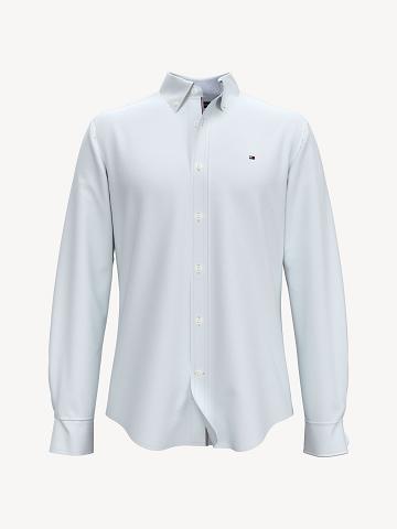 Camisas Tommy Hilfiger Custom fit essential stretch solid oxford Blancos | MX_M31248