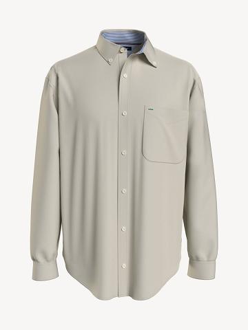 Camisas Tommy Hilfiger Essential solid twill overshirt Beige | MX_M31257