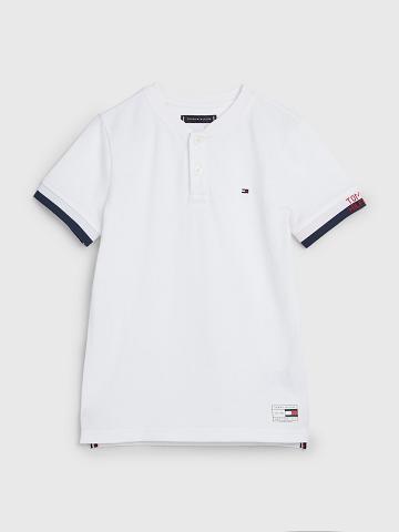 Camisas Tommy Hilfiger Jacquard Polo Blancos | MX_B2080