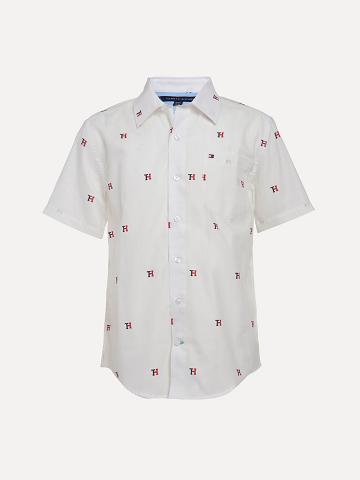 Camisas Tommy Hilfiger Little TH Corta-Sleeve Blancos | MX_B2085