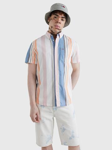 Camisas Tommy Hilfiger Pastel stripe Blancos Multicolor | MX_M31264