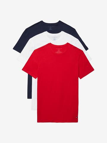 Camiseta Tommy Hilfiger Algodon classics crewneck 3pk Rojos Azul Marino Blancos | MX_M31019