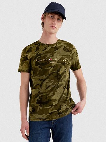 Camiseta Tommy Hilfiger Camo logo Verde Oliva | MX_M31011