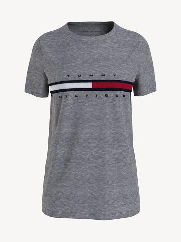 Camiseta Tommy Hilfiger Essential Flag Stripe Grises | MX_W21447