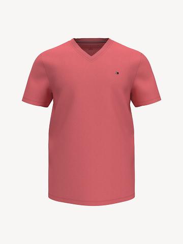 Camiseta Tommy Hilfiger Essential V-Neck Rojos | MX_M31036