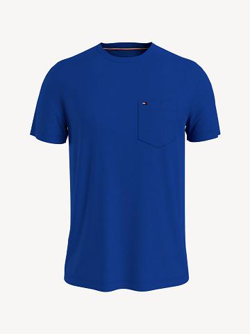 Camiseta Tommy Hilfiger Essential solid pocket Azules | MX_M31035