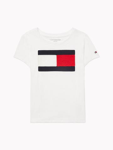 Camiseta Tommy Hilfiger Flag Blancos | MX_G1245