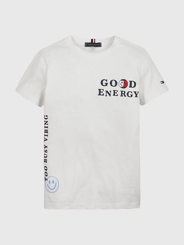 Camiseta Tommy Hilfiger Good Energy Blancos | MX_B2175