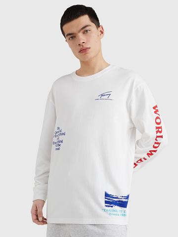 Camiseta Tommy Hilfiger Gratitude photoprint Blancos | MX_M31039