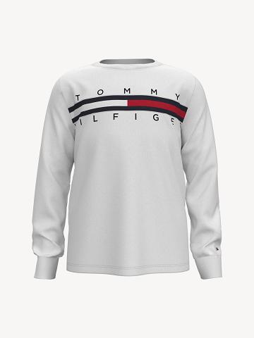 Camiseta Tommy Hilfiger Logo Blancos | MX_B2192