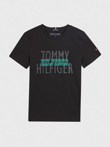 Camiseta Tommy Hilfiger Organic Algodon Hilfiger Negros | MX_B2199