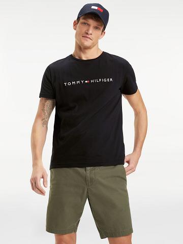 Camiseta Tommy Hilfiger Organic Algodon Logo Negros | MX_M31061